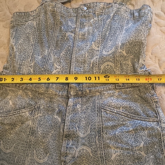 We The Free Wide by Free People Leg Denim Paisley Overalls - Picture 8 of 11